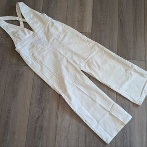 Brand new cotton light denim off white overalls jumpsuit size L/XL W32"L42.5"